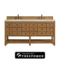 Malibu 72" Double Vanity Cabinet, Amber Birch