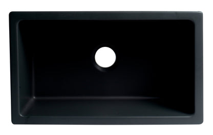 ALFI brand AB3018HS Reversible Smooth / Fluted Single Bowl Fireclay Farm Sink