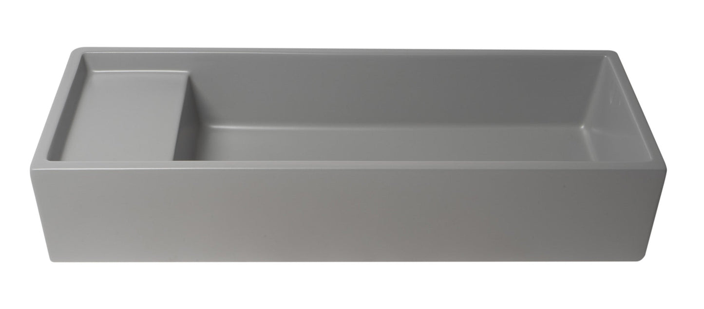 ALFI brand  AB39TRGM 39" Grey Matte Above Mount Fireclay Bathroom Trough Sink