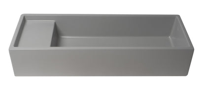 ALFI brand  AB39TRGM 39" Grey Matte Above Mount Fireclay Bathroom Trough Sink