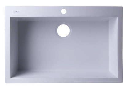 ALFI brand AB3020DI 30" Drop-In Single Bowl Granite Composite Kitchen Sink