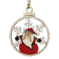 Wooden Ornament - Snowy Greetings Santa