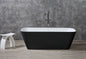 ALFI brand  AB9952BM 67" Black & White Matte Rectangular Solid Surface Resin Soaking Bathtub