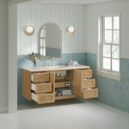 Laurent 60" Single Vanity, Light Natural Oak
