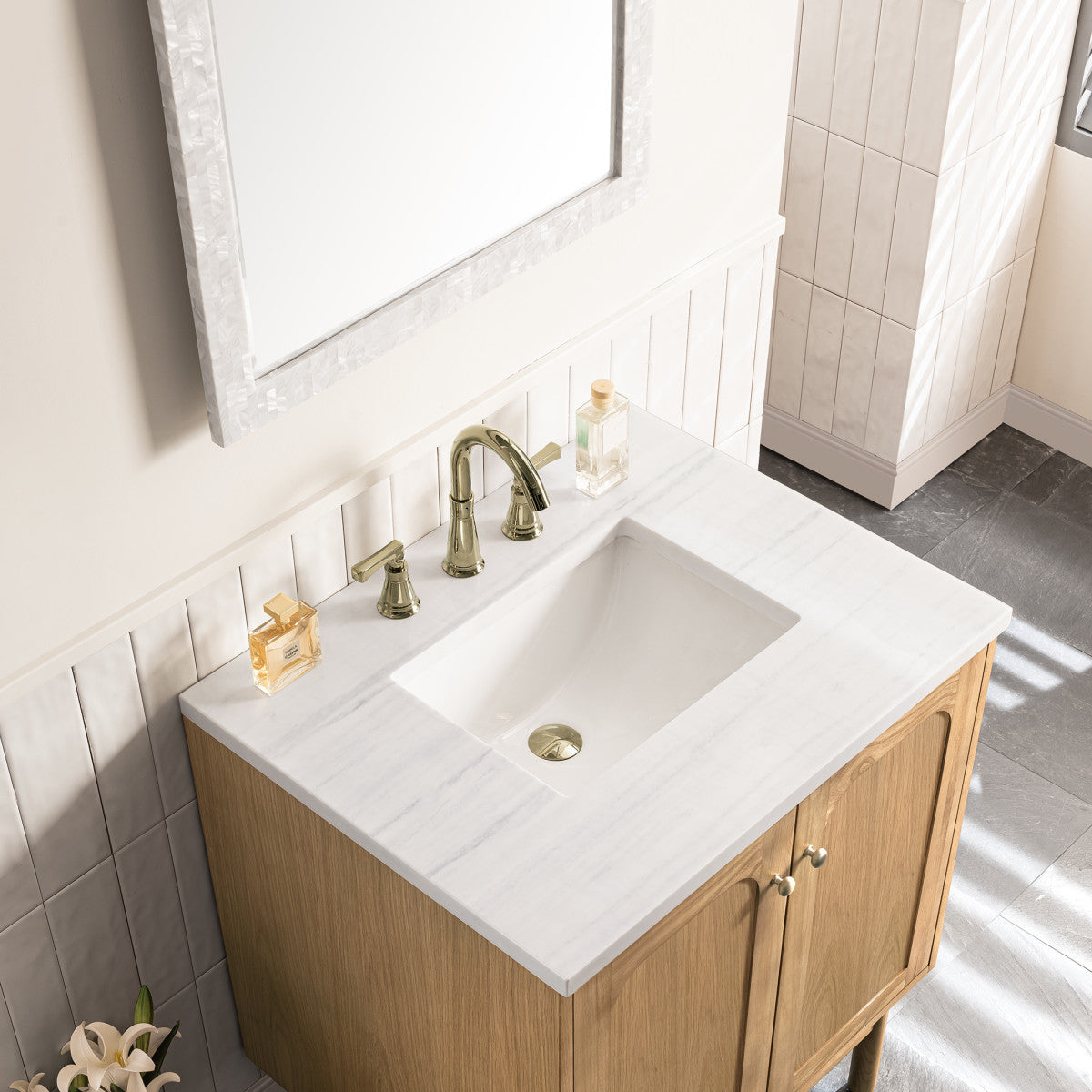 Laurent 30" Single Vanity Cabinet, Light Natural Oak