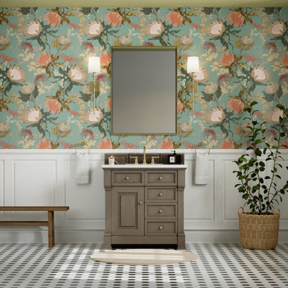 James Martin 547-V36 Brookfield 36” Single Vanity – Black Onyx / Honey Oak / Pearl Charcoal