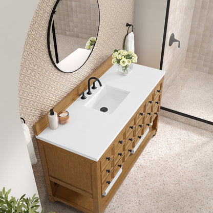 Malibu 60" Single Vanity Cabinet, Amber Birch