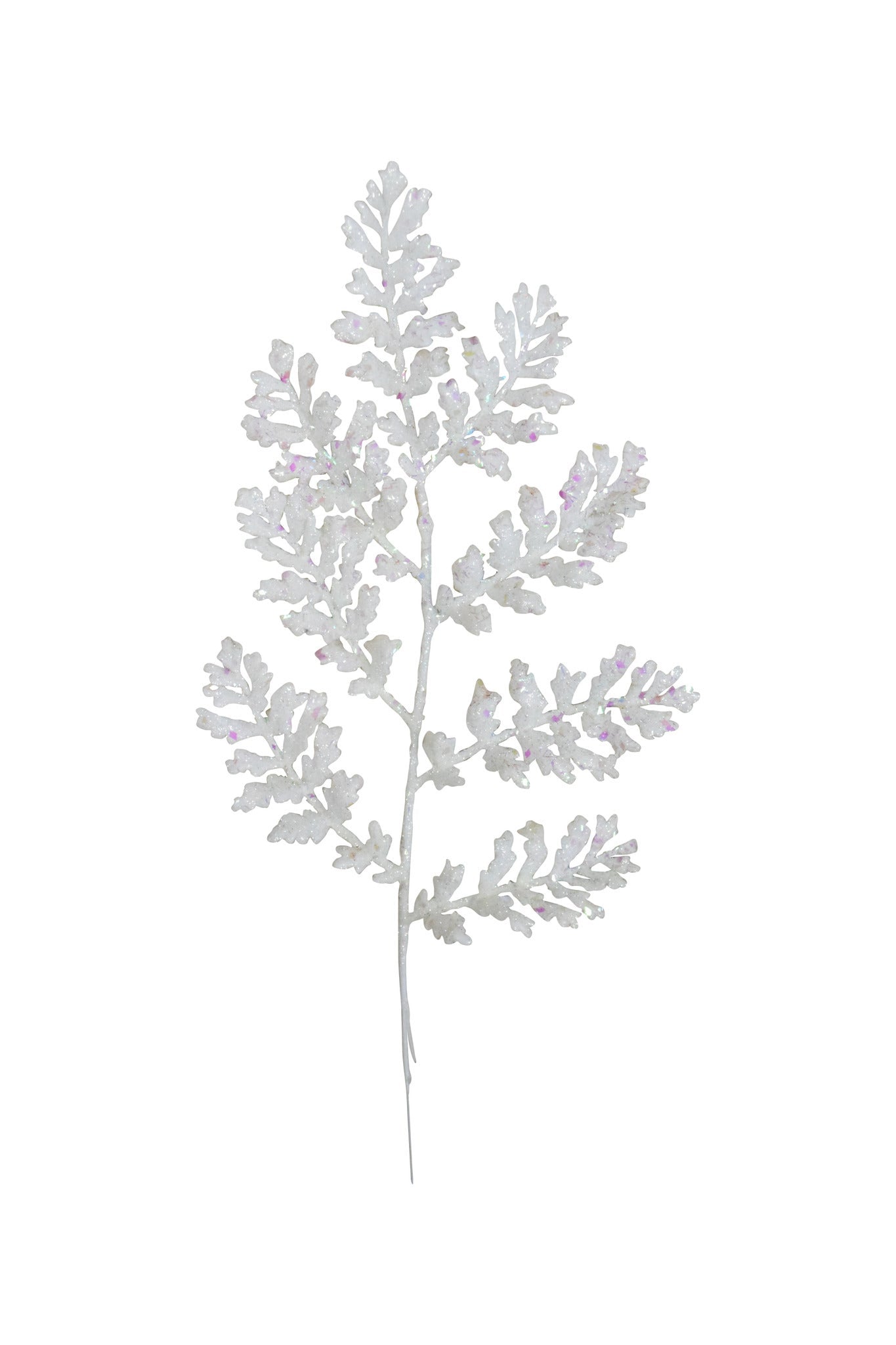 GLITTER FERN PICK H14 WHITE