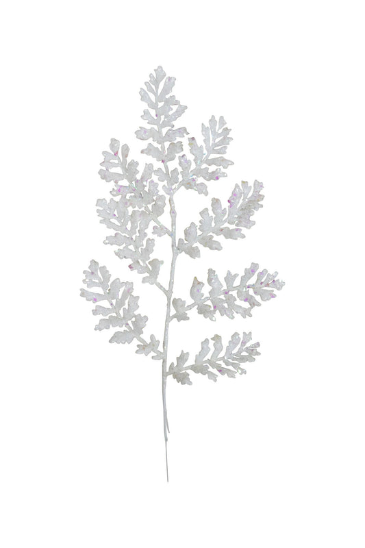 GLITTER FERN PICK H14 WHITE