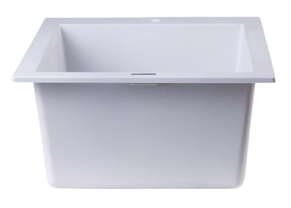 ALFI brand AB1720DI 17" Drop-In Rectangular Granite Composite Kitchen Prep Sink