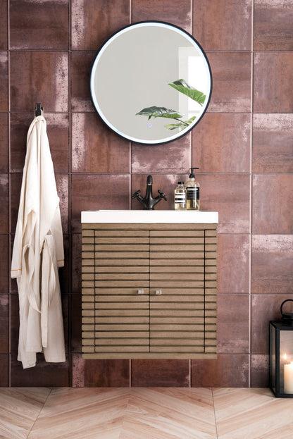 Linden 24" Single Vanity with White Glossy Composite Stone Top