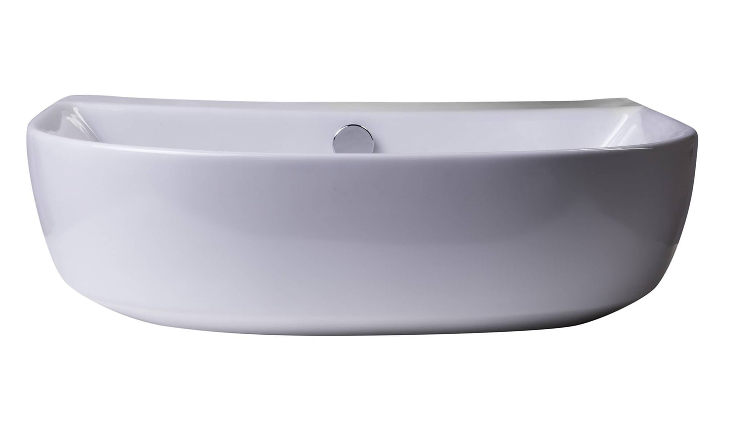 ALFI brand  AB110  20" White D-Bowl Porcelain Wall Mounted Bath Sink