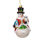 Bellissimo Glass Snowman With Owl Ornament