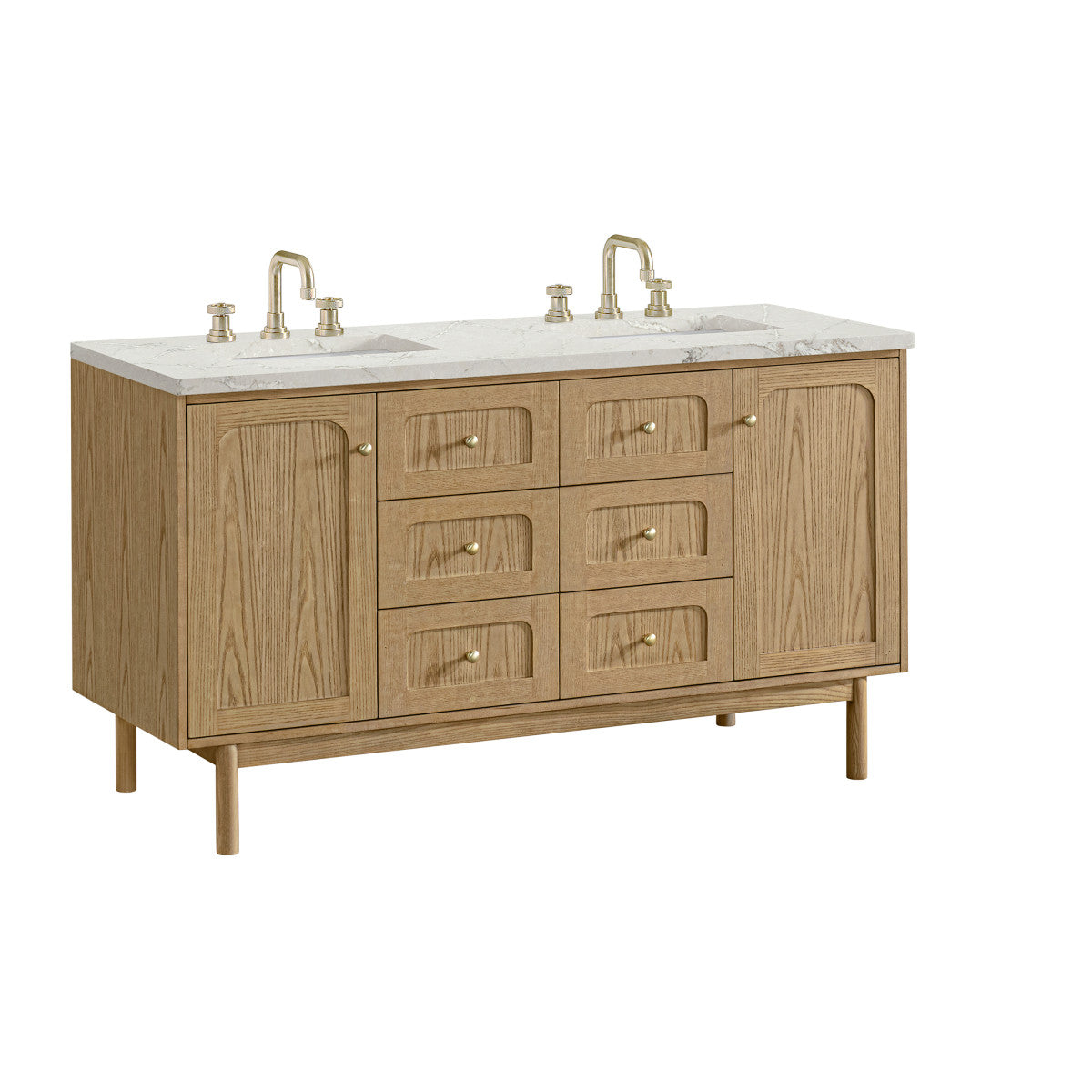 Laurent 60" Double Vanity, Light Natural Oak