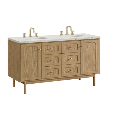 Laurent 60" Double Vanity, Light Natural Oak