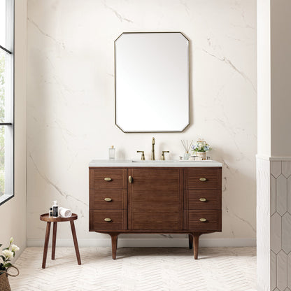 Amberly 48" Single Vanity Cabinet, Mid-Century Walnut