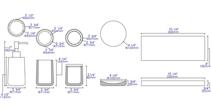 ALFI brand  ABCO1001 5 Piece Solid Concrete Gray Matte Bathroom Accessory Set