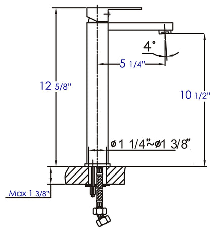 ALFI brand AB1129 Tall Square Single Lever Bathroom Faucet
