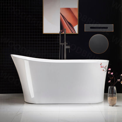 WOODBRIDGE 59" Acrylic Freestanding Bathtub Contemporary Soaking Tub