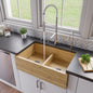 ALFI brand  AB3321 33" Double Bowl Bamboo Kitchen Farm Sink