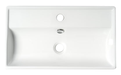 ALFI brand  ABC122 White 22" Rectangular Wall Mounted Ceramic Sink with Faucet Hole