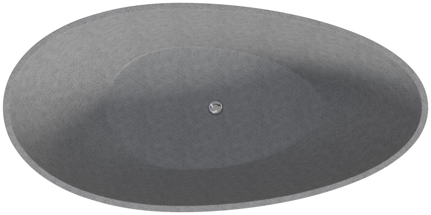 ALFI brand  ABCO72TUB 72" Solid Concrete Tear Drop Freestanding Bathtub