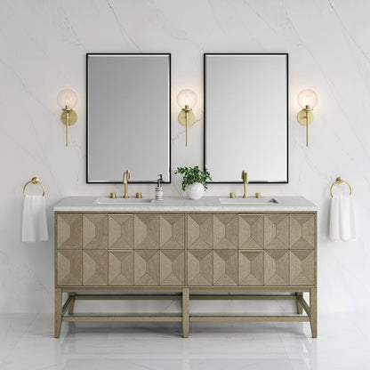 Emmeline 72" Double Vanity Cabinet, Pebble Oak