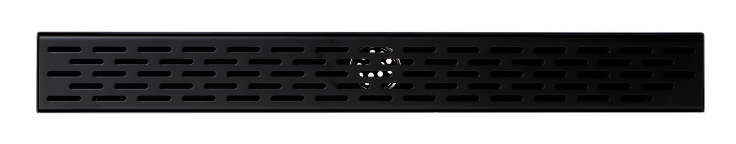 ALFI brand ABLD24C ABLD24C-BM 24" Black Matte Stainless Steel Linear Shower Drain with Groove Holes