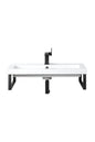 Two Boston 15.25" Wall Brackets, Matte Black w/ 31.5" White Glossy Composite Stone Top