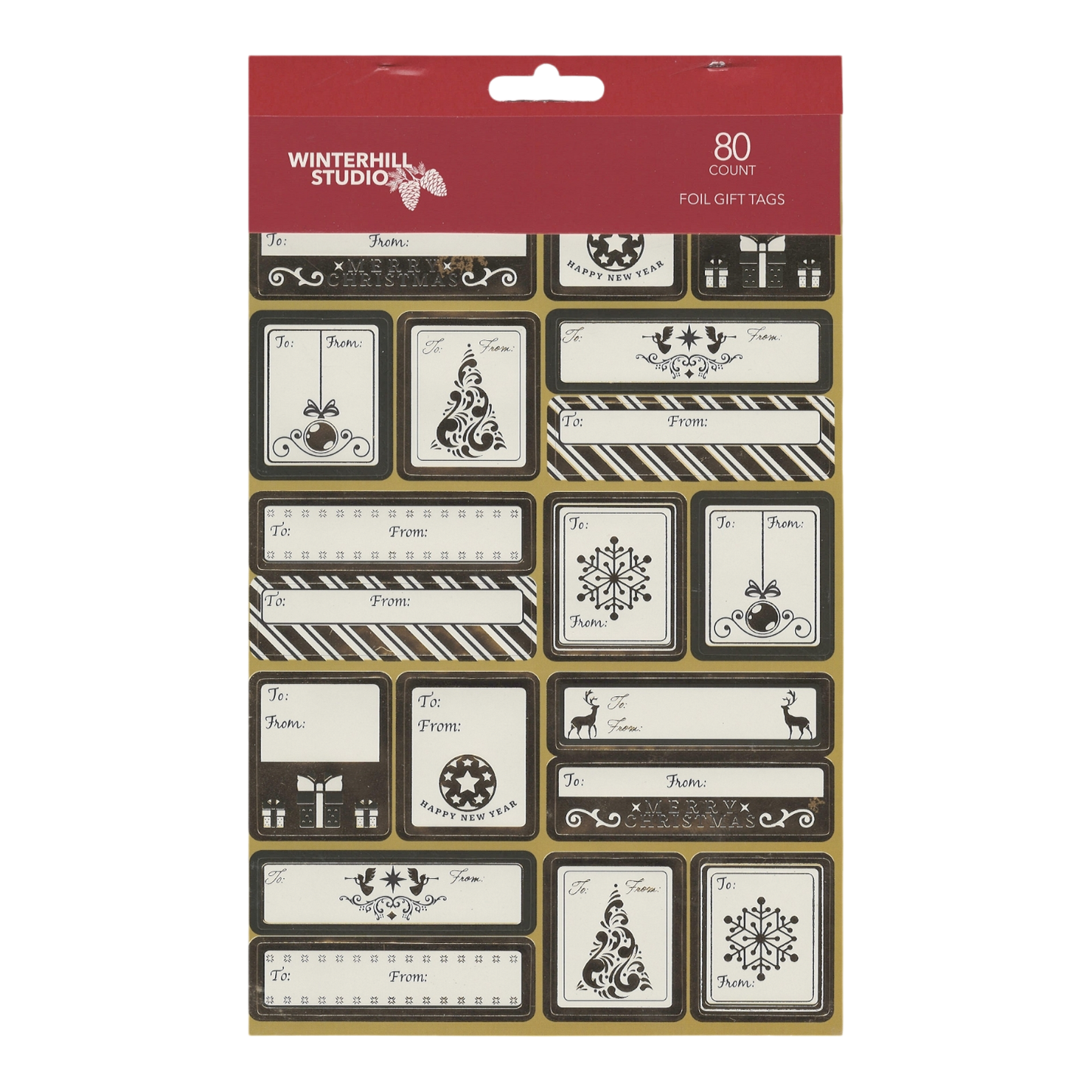 Foil Peel and Stick Gift tags - Elegant Gold