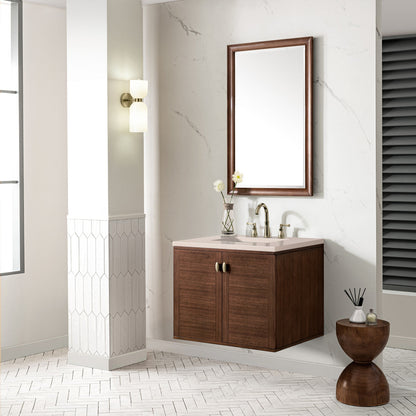 Amberly 30" Single Vanity Cabinet, Mid-Century Walnut
