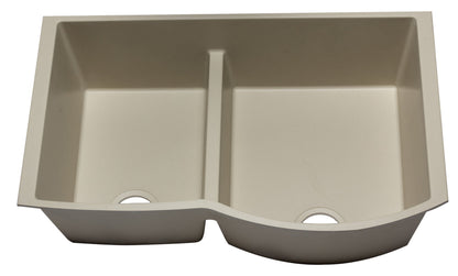ALFI brand AB3320UM 33" Double Bowl Undermount Granite Composite Kitchen Sink