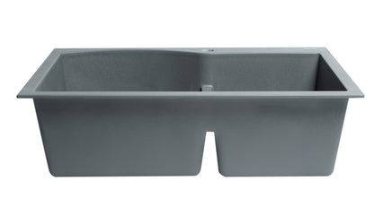 ALFI brand AB3320DI 33" Double Bowl Drop In Granite Composite Kitchen Sink