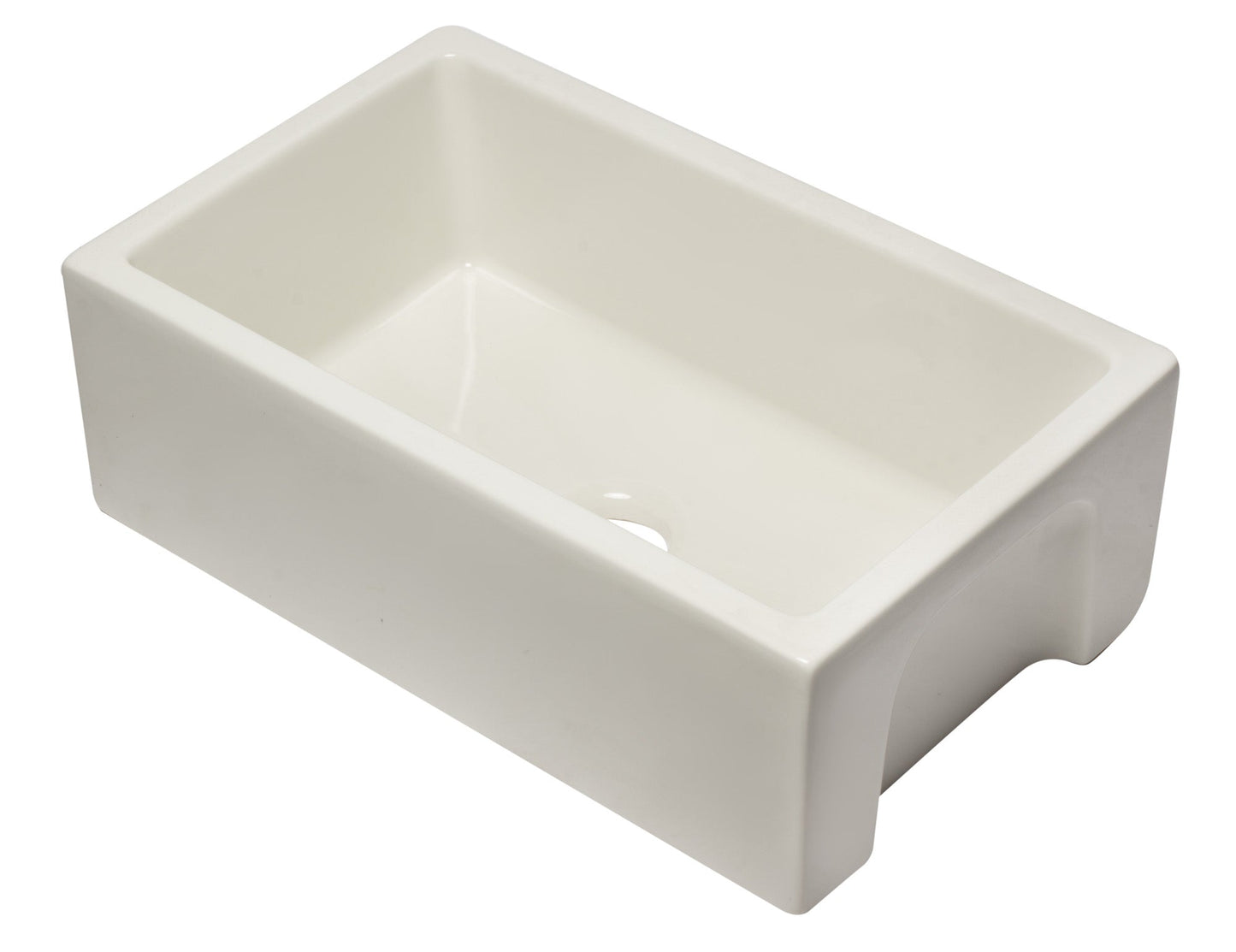 ALFI brand AB3018HS Reversible Smooth / Fluted Single Bowl Fireclay Farm Sink