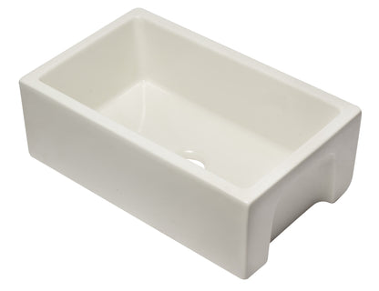 ALFI brand AB3018HS Reversible Smooth / Fluted Single Bowl Fireclay Farm Sink