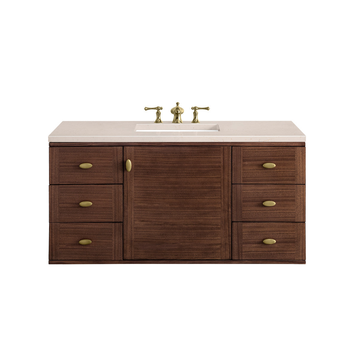 Amberly 48" Single Vanity Cabinet, Mid-Century Walnut