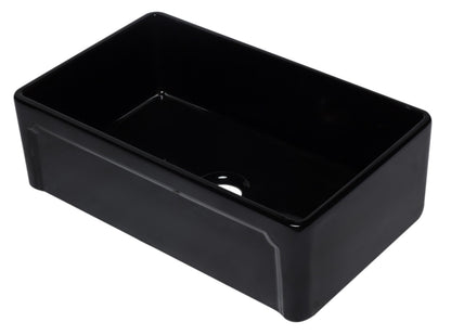 ALFI brand AB3320SB 33 inch Black Reversible Single Fireclay Farmhouse Kitchen Sink