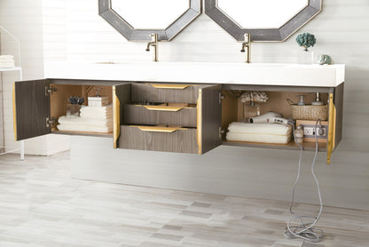 Columbia 72" Double Wall Mount Vanity Cabinet
