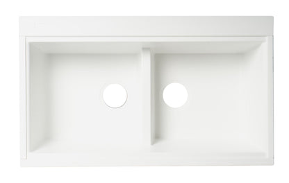 ALFI brand AB3418DBUM 33" Granite Composite Workstation Step Rim Double Bowl Undermount Sink with Accessories