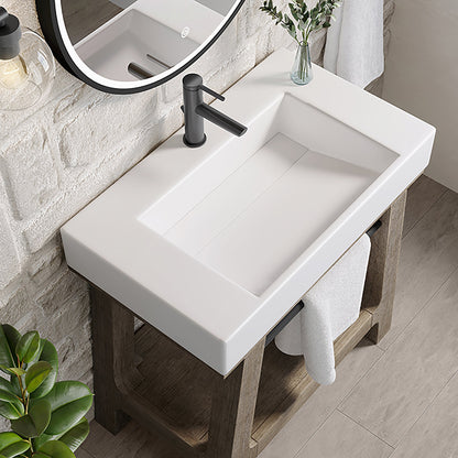 Auburn 31.5" Single Sink Console, Weathered Timber