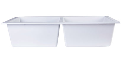 ALFI brand AB3420UM 34" Undermount Double Bowl Granite Composite Kitchen Sink