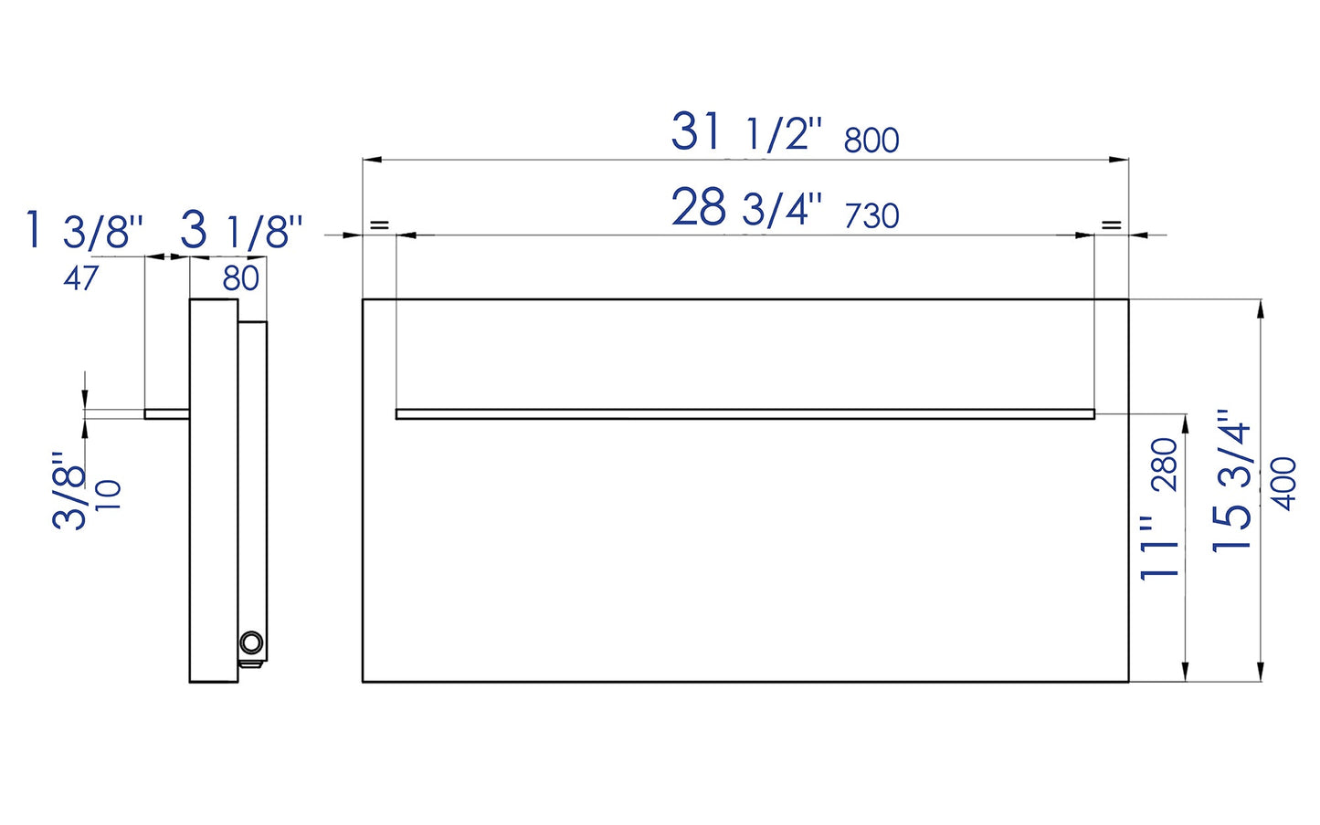 ALFI brand  ABTW3216H 32"x16" Live Edge Cedar Wood Towel Warmer
