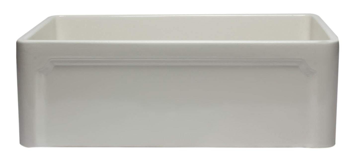 ALFI brand AB3020SB 30 inch Biscuit Reversible Single Fireclay Farmhouse Kitchen Sink