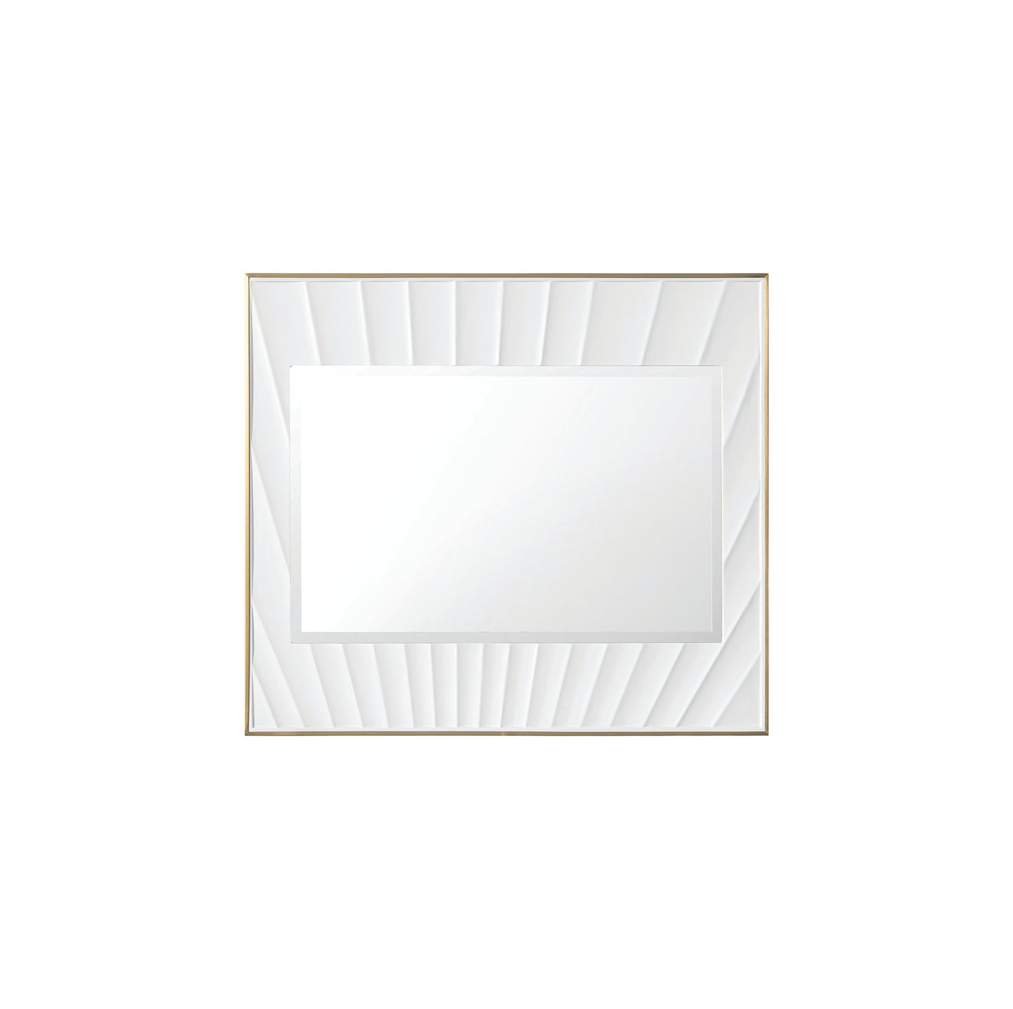 Soleil 36" Mirror, Matte White with Gold