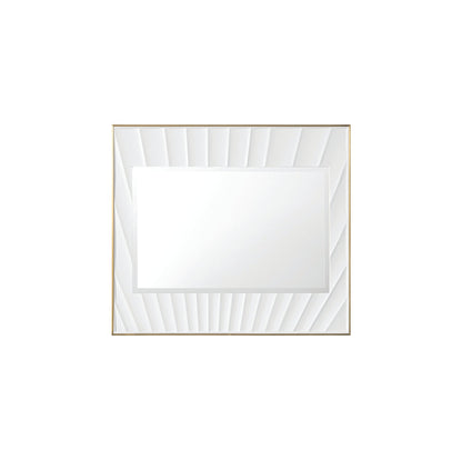 Soleil 36" Mirror, Matte White with Gold