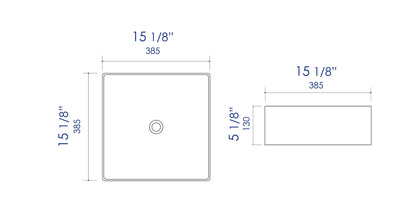 ALFI brand ABC903 16" Modern Square Above Mount Ceramic Sink