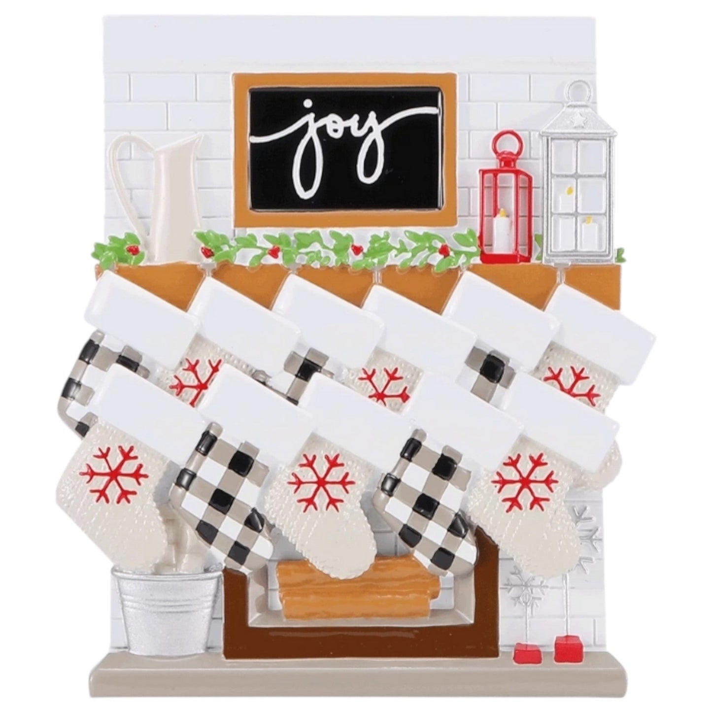 Fireplace Mantle Family of 11 Ornament