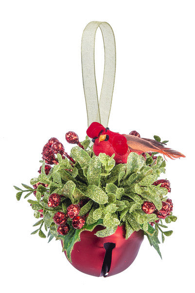 Cardinal Sleigh Bell Ornament -