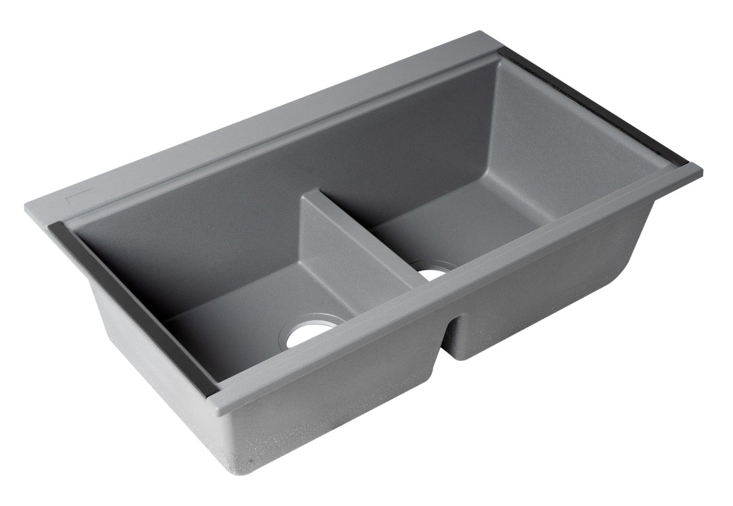 ALFI brand AB3418DBUM 33" Granite Composite Workstation Step Rim Double Bowl Undermount Sink with Accessories