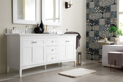 Palisades 72" Double Vanity Cabinet, Bright White